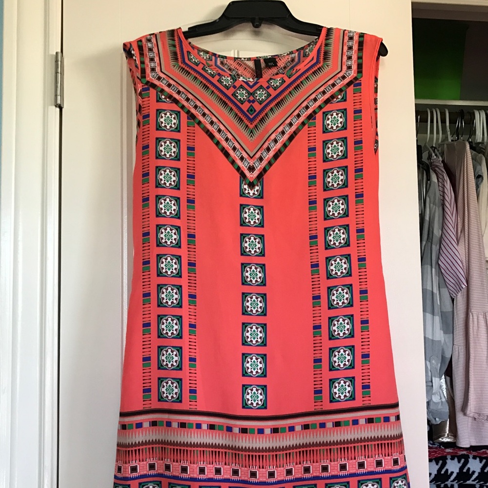 Orange patterned dress